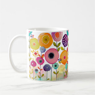 Kleurrijke Waterverf Flower Power Mok, 325 ml Koffiemok