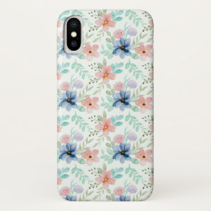 Kleurrijke Waterverf Flowers iPhone X Hoesje