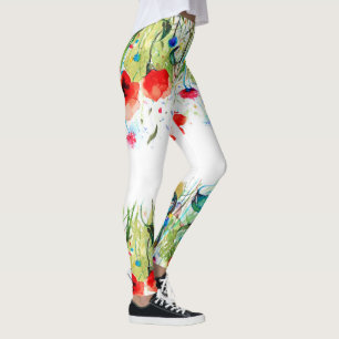 Kleurrijke Waterverf Flowers Leggings