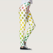 Kleurrijke Waterverf Gekleurde Stippen op wit Leggings (Rechts)