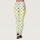 Kleurrijke Waterverf Gekleurde Stippen op wit Leggings (Achterkant)