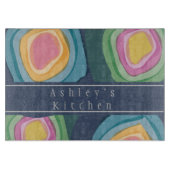 Kleurrijke Waterverf Gepersonaliseerd Snijplank (Voorkant)