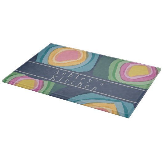 Kleurrijke Waterverf Gepersonaliseerd Snijplank (Hoek)