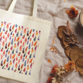 Kleurrijke Waterverf girly lupine bloemmotief Tote Bag