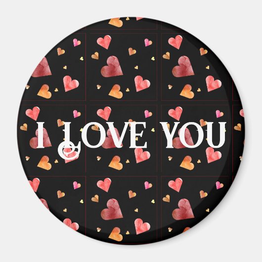 Kleurrijke Waterverf Harten Magnet Magneet (Voorkant)