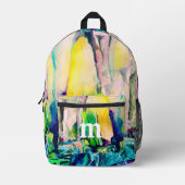 Kleurrijke Waterverf het Schilderen Monogram Bedrukte Rugzak (Voorkant)
