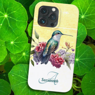 Kleurrijke Waterverf Hummingbird Gepersonaliseerd iPhone 13 Pro Hoesje