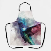 Kleurrijke Waterverf Hummingbird Schort (Voorkant)