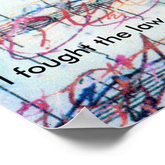  kleurrijke Waterverf Ik heb voor het rechtenlied  Poster (Hoek)