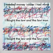  kleurrijke Waterverf Ik heb voor het rechtenlied  Poster (Voorkant)