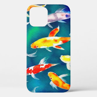 Kleurrijke Waterverf Koi Vis in Vijver iPhone 12 Hoesje