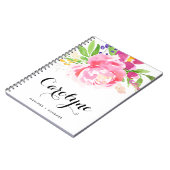 Kleurrijke Waterverf Lente Bloemen Posy Custom Notitieboek (Linkerzijde)
