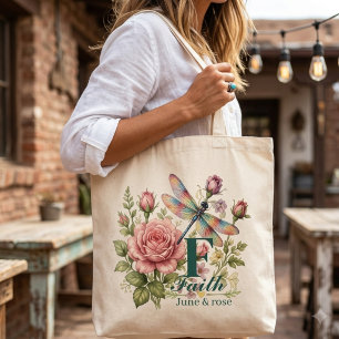 Kleurrijke Waterverf Libel & Geboortebloem Juni Tote Bag