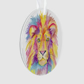 Kleurrijke Waterverf Lion Ornament (voorkant)