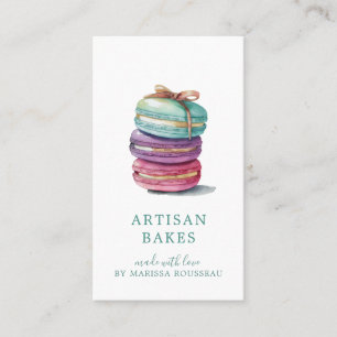 Kleurrijke Waterverf Macaron Baker Pastry Chef Visitekaartje