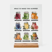 Kleurrijke Waterverf Mason Jar Summer Food Art Acryl Bord (Voorkant)