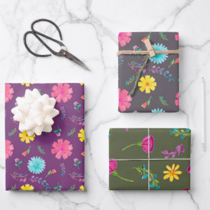 Kleurrijke Waterverf Mexicaanse Feest Bloemen Inpakpapier Vel
