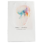 Kleurrijke Waterverf onderwater kwal bruiloft Medium Cadeauzakje (Voorkant)