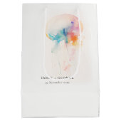 Kleurrijke Waterverf onderwater kwal bruiloft Medium Cadeauzakje (Achterkant)