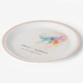 Kleurrijke Waterverf onderwater kwal bruiloft Papieren Bordje (Gekanteld)