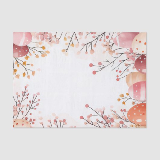 Kleurrijke waterverf paaseieren en konijn tissuepapier (Voorkant)