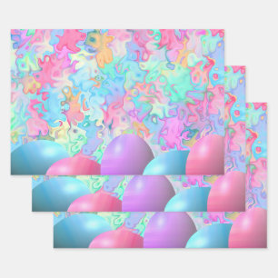 Kleurrijke Waterverf paaseieren Inpakpapier Vel