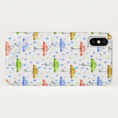 Kleurrijke Waterverf Paraplu's en Regendruppels He Case-Mate iPhone Case (Achterkant (horizontaal))