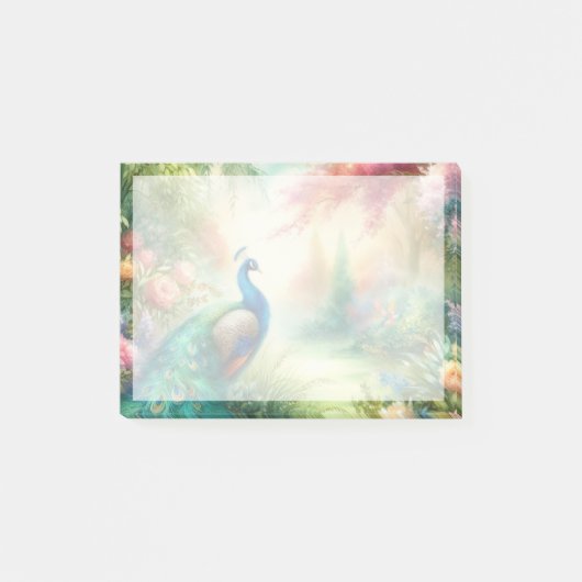 Kleurrijke Waterverf Peacock Post-it Notities Post-it® Notes (Voorkant)