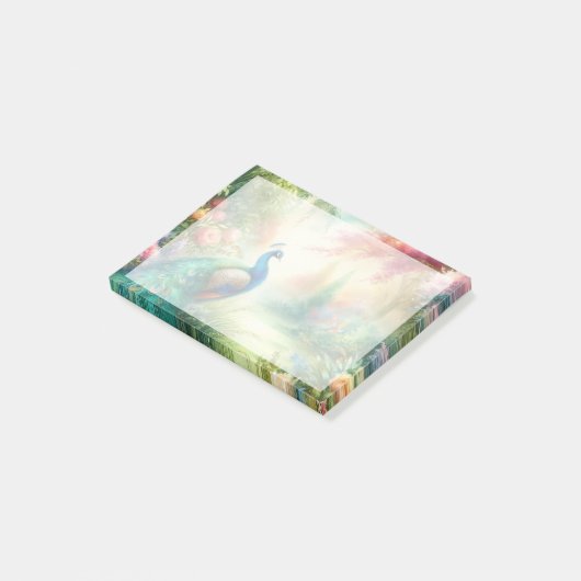 Kleurrijke Waterverf Peacock Post-it Notities Post-it® Notes (Schuin)