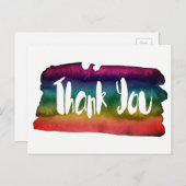 Kleurrijke waterverf penseelstreek Dank u Briefkaart (Voorkant / Achterkant)