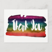 Kleurrijke waterverf penseelstreek Dank u Briefkaart (Voorkant)
