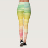 Kleurrijke Waterverf penseelstreken Leggings (Achterkant)