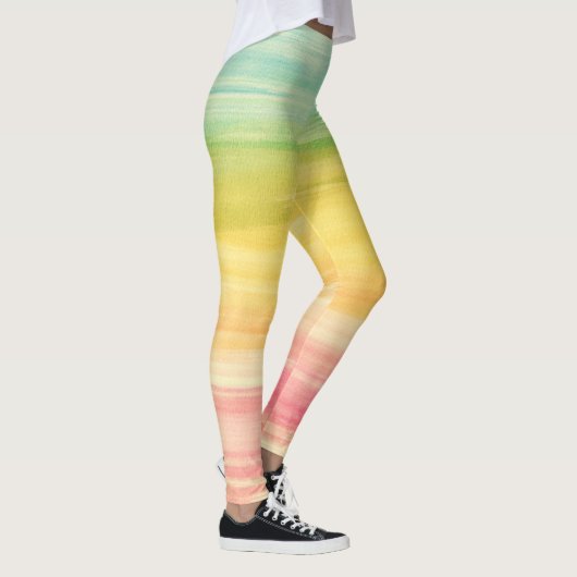 Kleurrijke Waterverf penseelstreken Leggings (Rechts)
