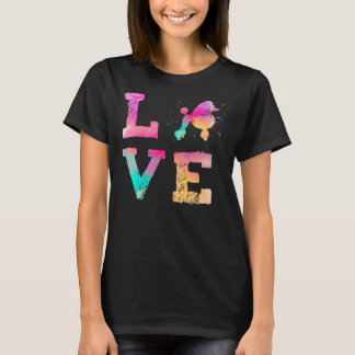 Kleurrijke Waterverf poedel Continental Clip Lover T-shirt