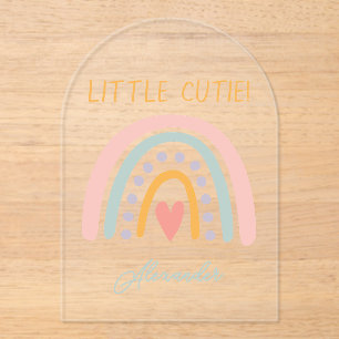 Kleurrijke Waterverf Rainbow Illustratief Baby Sho Acryl Uitnodigingen