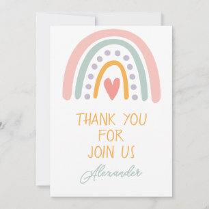 Kleurrijke Waterverf Rainbow Illustratief Baby Sho Bedankkaart