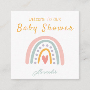 Kleurrijke Waterverf Rainbow Illustratief Baby Sho Informatiekaartje