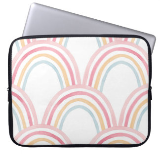 Kleurrijke Waterverf regenboog naadloze illustrati Laptop Sleeve