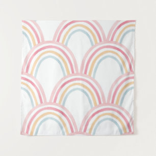 Kleurrijke Waterverf regenboog naadloze illustrati Wandkleed