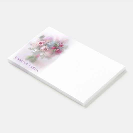 Kleurrijke Waterverf Rozen Bloemen Bloemen Bloemen Post-it® Notes (Schuin)