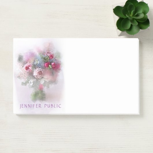 Kleurrijke Waterverf Rozen Bloemen Bloemen Bloemen Post-it® Notes (Kantoor)