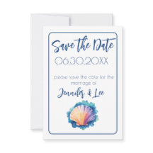 Kleurrijke Waterverf Scallop Sla de datum op