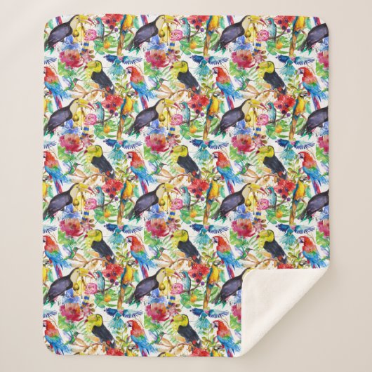 Kleurrijke Waterverf Sherpa Deken (Voorkant)