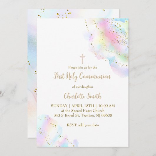 kleurrijke waterverf splash | Eerste communistisch Kaart (Voorkant / Achterkant)