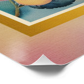 Kleurrijke Waterverf Spring Branch met Flowers Perfect Poster (Hoek)