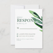 Kleurrijke Waterverf Stem Wedding RSVP (Voorkant)