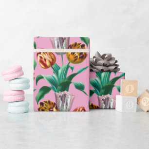 Kleurrijke Waterverf tulpenbloemenpatroon Cadeaupapier