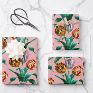 Kleurrijke Waterverf tulpenbloemenpatroon Inpakpapier Vel