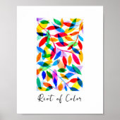 Kleurrijke Waterverf Vallende Bladeren Custom Poster (Voorkant)