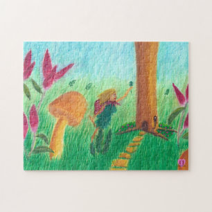 Kleurrijke Waterverf van de 'Fairy Blessing a Tree Legpuzzel